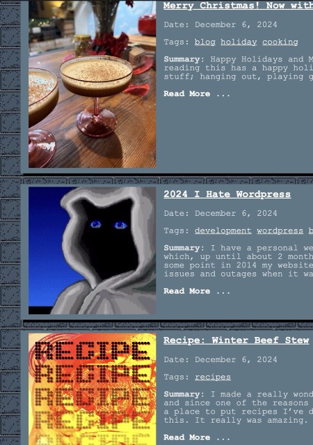 old style blog screenshot